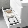 Crooked Gloss White Wall Hung Slimline Basin Drawer Vanity 600mm - Image 2