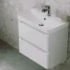 Crooked Gloss White Wall Hung Slimline Basin Drawer Vanity 600mm