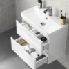 Crooked Gloss White Wall Hung Slimline Basin Drawer Vanity 600mm - Image 3