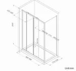 Matt Black 6mm Sliding Shower Enclosure 1000x800x1950mm - Image 4