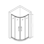 Premium Corner  900x900mm Hinge Door  Shower Enclosure - Black - Image 4