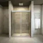 luxury Easy Clean 8mm Chrome Frame  Sliding Shower Door 1400mm