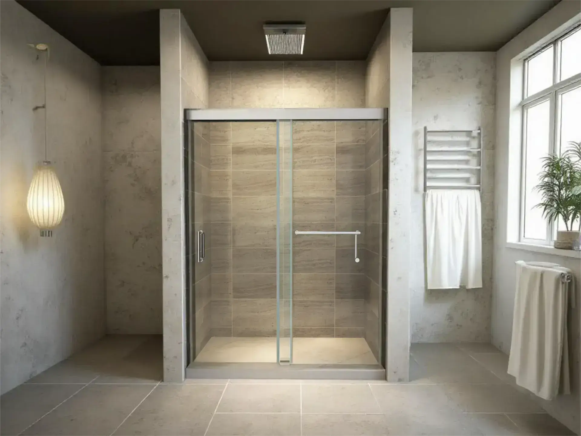 DS1 luxury Easy Clean 8mm Chrome Frame Sliding Shower Door 1400mm - Image 1