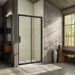 Luxury Matt Black 6mm Slide Shower Door 800mm - Image 2