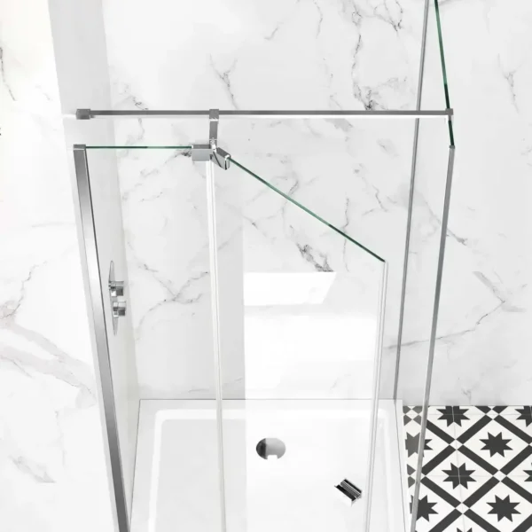 Luxury Frame Less Easy Clean 8mm Hinged Shower Enclosure 800x800mm - Image 3