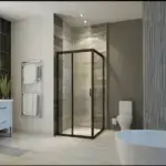 Matt Black 6mm Sliding Shower Enclosure 1000x800x1950mm