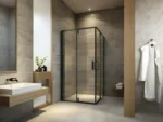 Luxury 800 x 800mm Matt Black Square Corner Entry Sliding Door Shower Enclosure