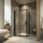 Luxury 800 x 800mm Matt Black Square Corner Entry Sliding Door Shower Enclosure