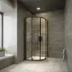 Premium Corner  900x900mm Hinge Door  Shower Enclosure - Black