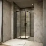 Premium Corner  800x800mm Hinge Door Shower Enclosure - Black