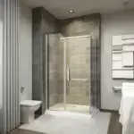 LUXURY Inline Hinge Door 1400 x 900mm Shower Enclosure Chrome