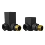 Square Corner Radiator Valves - Pair - Anthracite