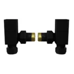Square Angled Pattern Valves - Pair - Black