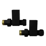 Square Straight Pattern Valves - Pair - Black