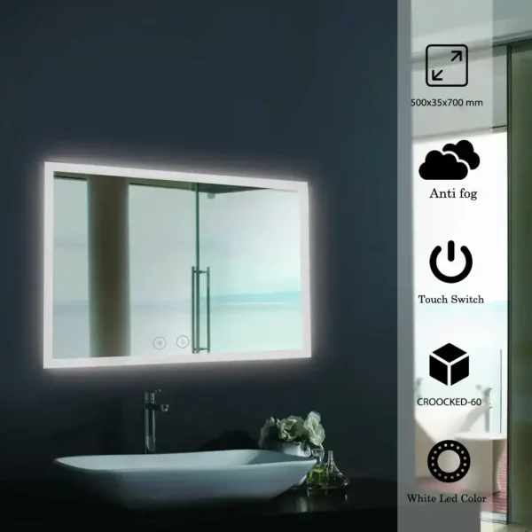 premium rectangle LED MIRROR  Croocked-60 - Image 3
