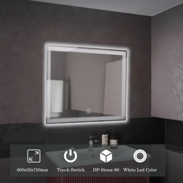 premium rectangle LED MIRROR  SIENA-80 - Image 3