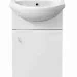 Compact White Vanity Unit 450mm – Floor Standing with Basin