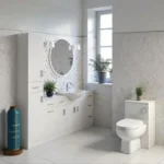 850mm Vanity Unit – White Gloss MDF with Ceramic Basin