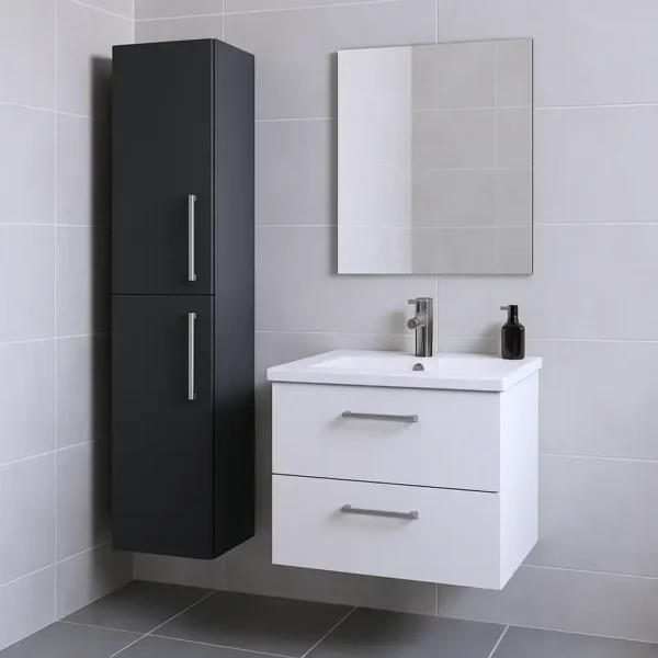 2 Door Wall Hung Tall Cabinet Storage Unit - Image 9
