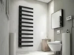 Bubly Matt Black Ladder Towel Radiator