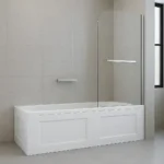 Chrome Colour Tempered Hinged  Bath Glass 6mm