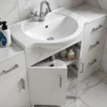 850mm Vanity Unit – White Gloss MDF with Ceramic Basin - Image 2