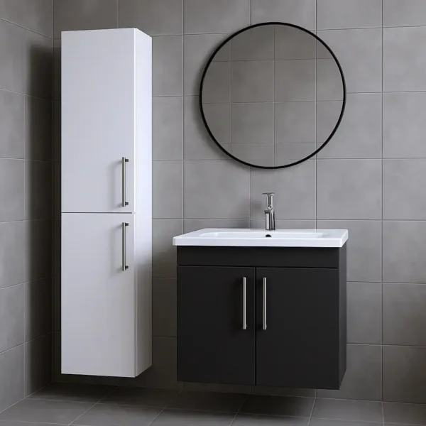 2 Door Wall Hung Tall Cabinet Storage Unit - Image 8