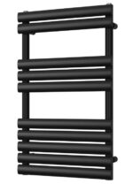 Luxury Flat Tube Matt Black Water Heated Towel Rail 1\2 - Image 2