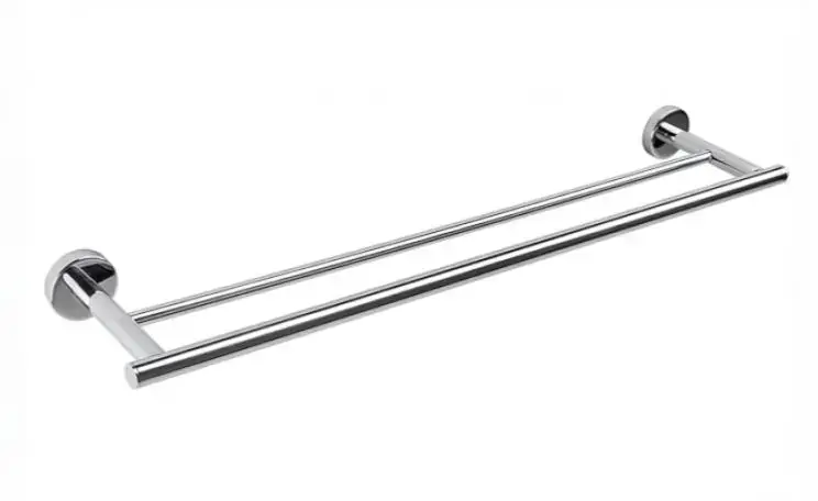 2 Double Towel Bar Holder Brushed Nickel Finish 600mm - Image 1