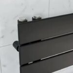 Luxury Flat Tube Matt Black Heated Towel Rail - Image 3