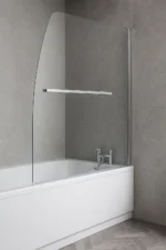Chrome Coloured Tempered Curved Bath Glass
