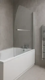 Chrome Coloured Tempered Curved Bath Glass - Image 2