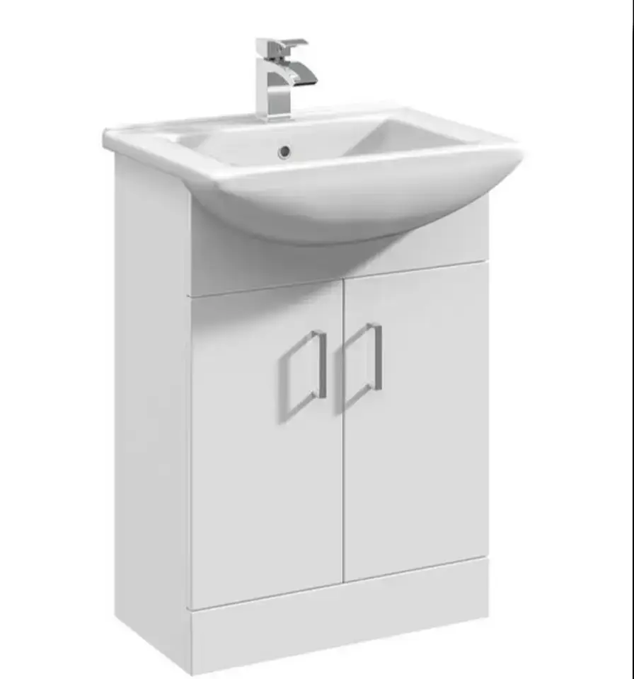 MD55 VANITY1 Modern 550mm Bathroom Vanity – Square Basin & Floor Standing Cabinet - Image 1