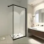 Black Matt Black Aluminum Frame Shower Enclosure