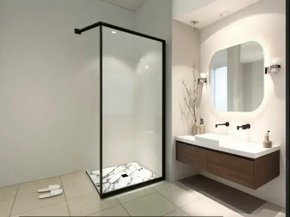 freepik__retouch__97160 Black Matt Black Aluminum Frame Shower Enclosure - Image 1