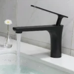 AeroFlow LX – Black Minimalist Basin Faucet - Image 2