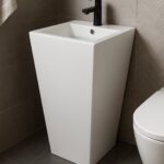 PrismPedestal ceramic vanity