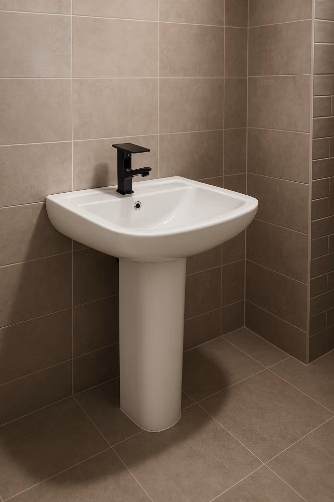 1 Modern Ceramic Pedestal Sink - Image 1